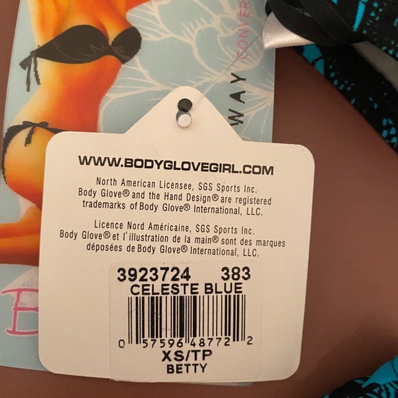 Body Glove bikini lace print black and turquoise NEW - Picture 5 of 14